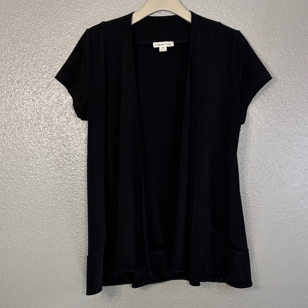 Coldwater Creek Black Open Front Cardigan